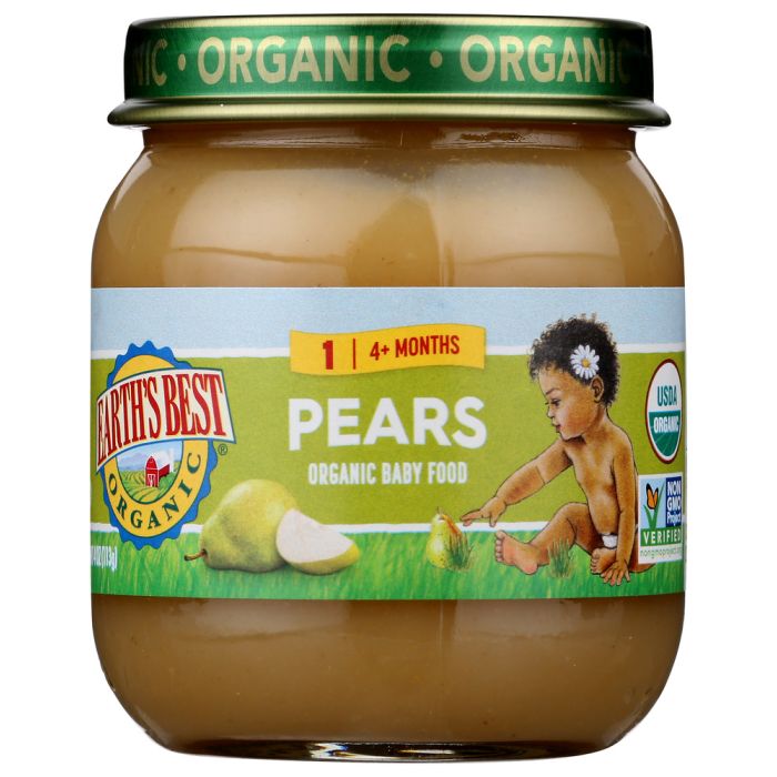 EARTHS BEST: Organic Strained Pears, 4 oz