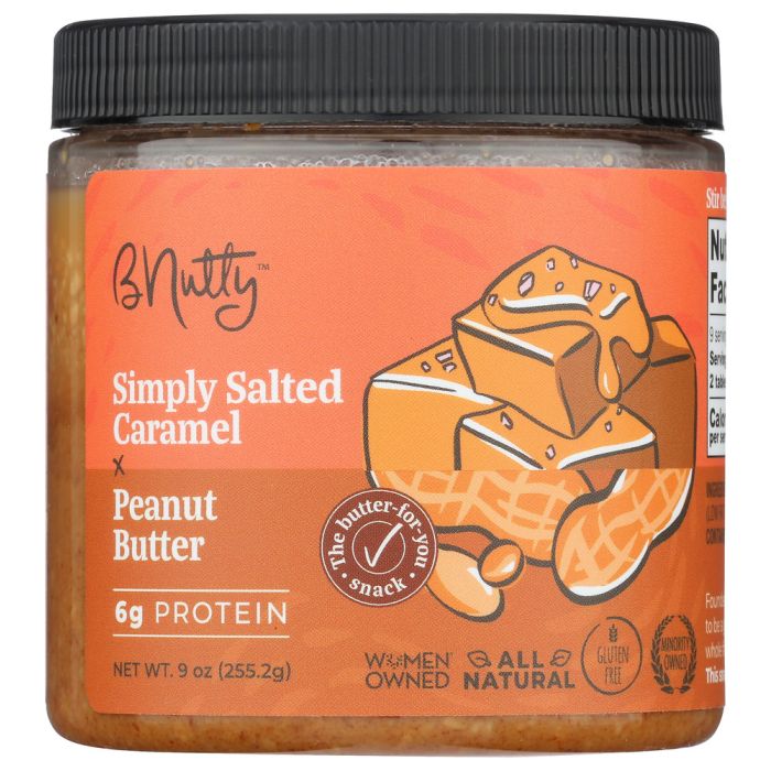 B NUTTY: Simply Salted Caramel Peanut Butter, 9 oz