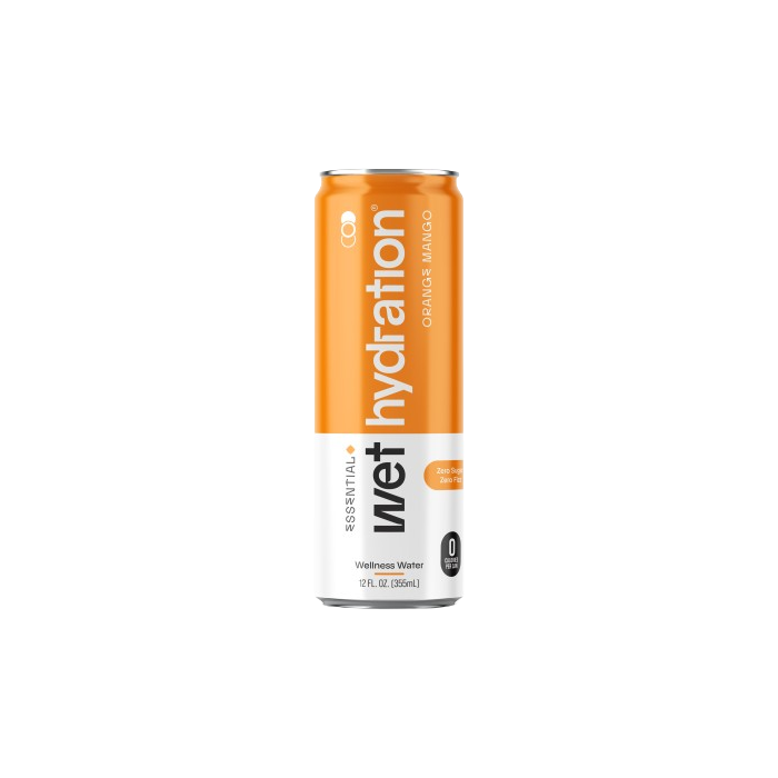 WET HYDRATION: Orange Mango Ginger Turmeric Wellness Water, 12 fo