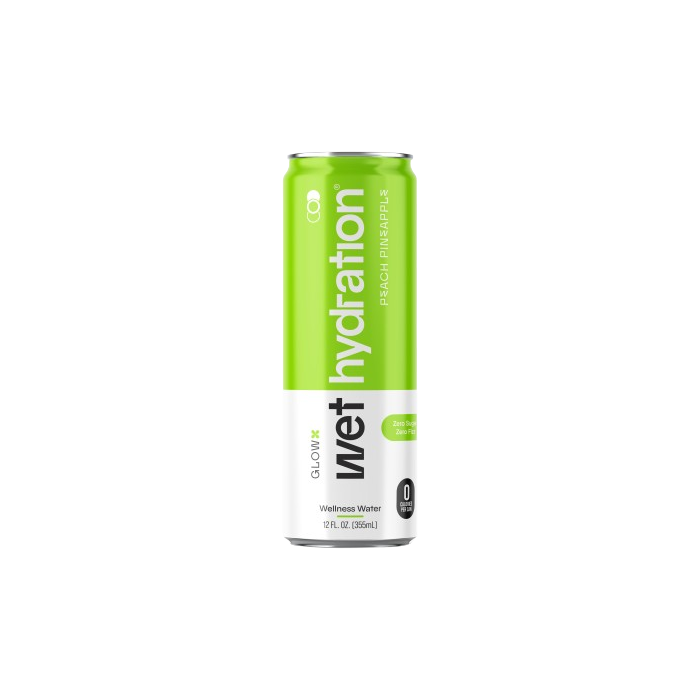 WET HYDRATION: Peach Pineapple Aloe Vera Wellness Water, 12 fo