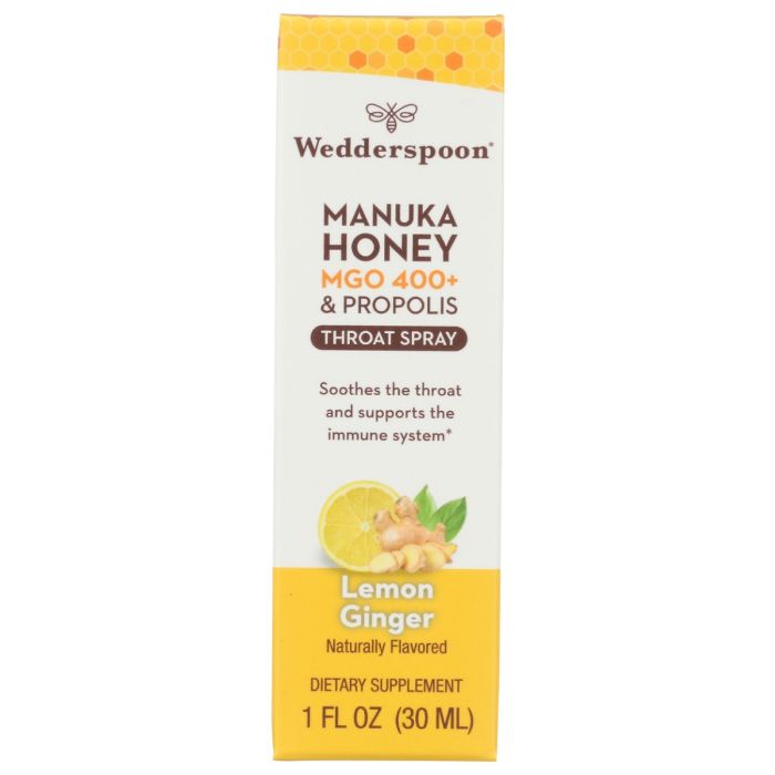 WEDDERSPOON: Propolis and Manuka Honey Throat Spray Lemon and Ginger, 1 fo