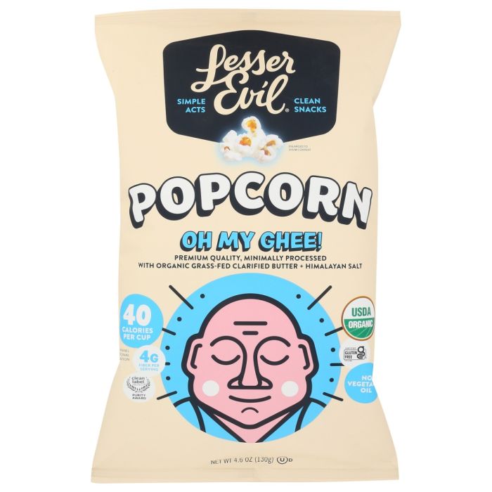 LESSER EVIL: Oh My Ghee Gourmet Popcorn, 4.6 oz