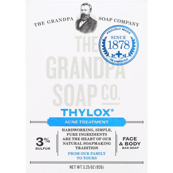 GRANDPA'S: Bar Soap Thylox Acne Treatment with Sulfur, 3.25 oz