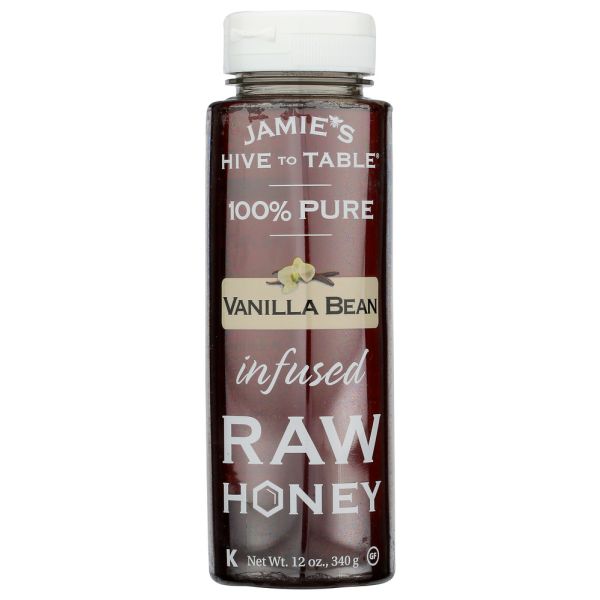 HIVE TO TABLE HONEY FARMS: Hny Jamies Raw Infsd Vnla, 12 OZ