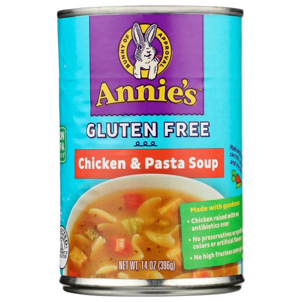 ANNIES HOMEGROWN: Gluten Free Chicken and Pasta Soup, 14 oz