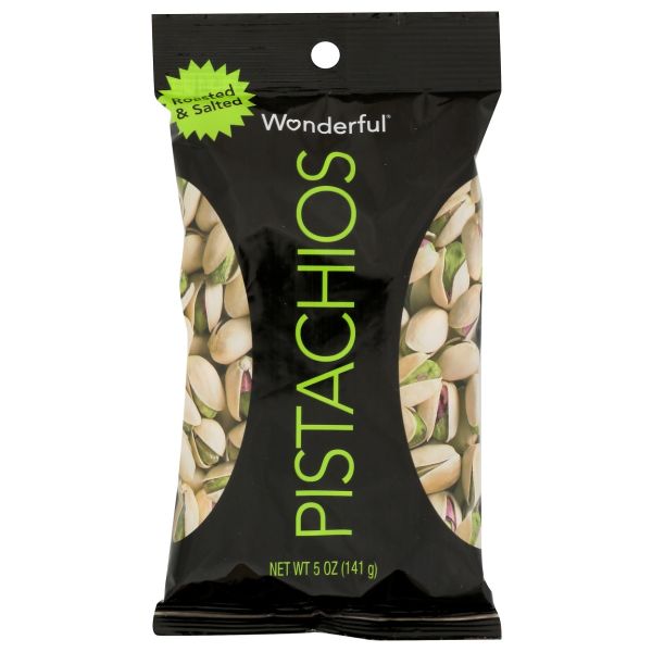 WONDERFUL PISTACHIOS: Roasted and Salted, 5 oz
