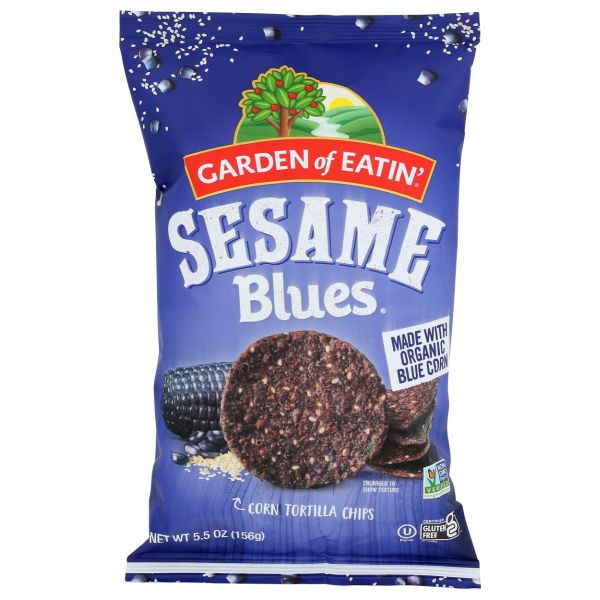 GARDEN OF EATIN: Sesame Blues Tortilla Chips, 5.5 oz