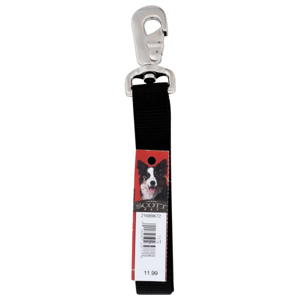 SCOTT PET: Lead Black 1In X 6Ft, 1 ea