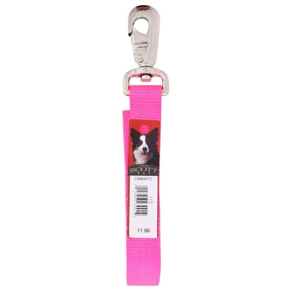 SCOTT PET: Lead Hot Pink 1In X 6Ft, 1 ea