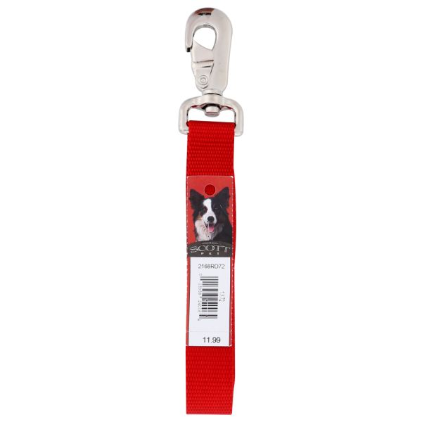 SCOTT PET: Lead Red 1In X 6Ft, 1 ea