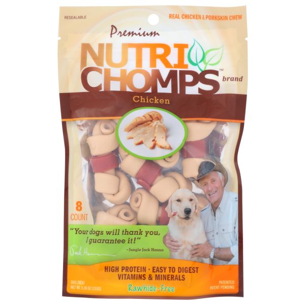 NUTRI CHOMPS: Knot Mini Chckn Wrap, 8 ea