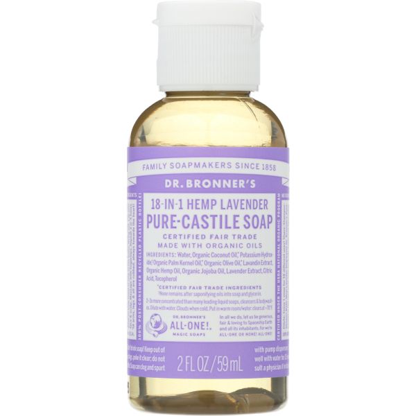 DR BRONNER'S: 18-in-1 Hemp Lavender Pure Castile Soap, 2 oz