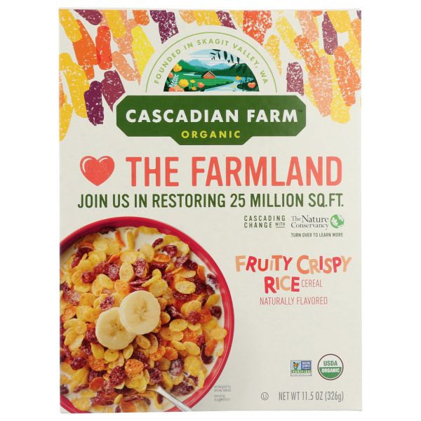 CASCADIAN FARM: Fruity Crispy Rice Cereal, 11.5 oz