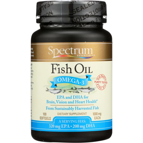 SPECTRUM ESSENTIAL: Fish Oil Omega-3 1000 mg, 100 Softgels