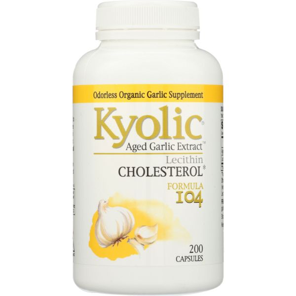 KYOLIC: Aged Garlic Extract Plus Lecithin Cholesterol Formula 104, 200 Capsules