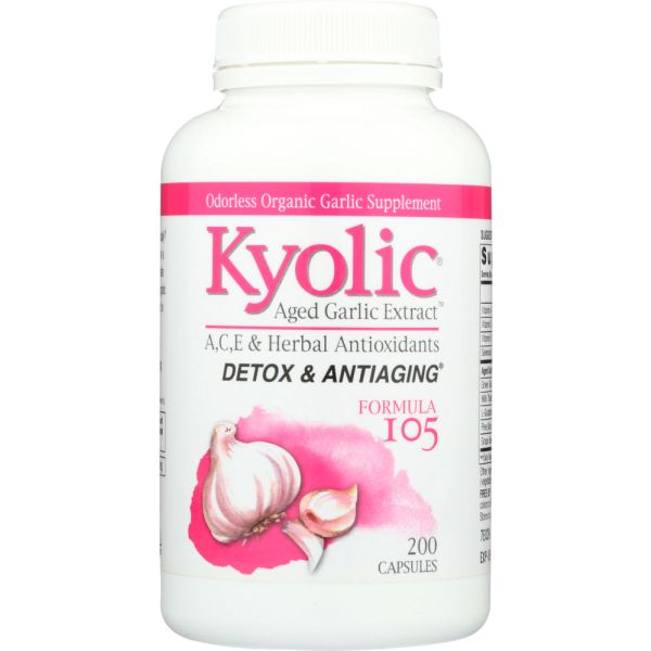 KYOLIC: Aged Garlic Extract Detox and Anti-Aging Formula 105, 200 Capsules