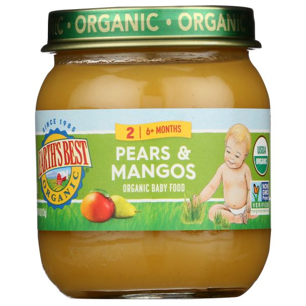 EARTH'S BEST: Organic Baby Food Stage 2 Pears and Mangos, 4 oz