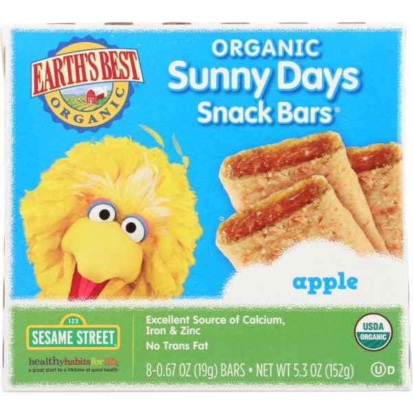 EARTH'S BEST: Organic Sunny Days Snack Bars Apple, 5.3 oz