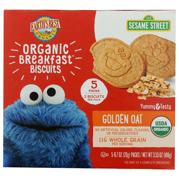 EARTHS BEST: Biscuit Tdlr Gldn Oat, 3.53 oz