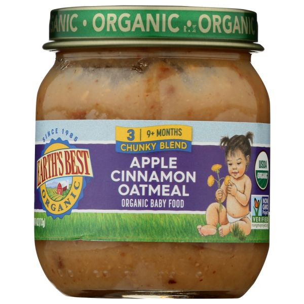 EARTHS BEST: Jr Apple Cinnmn Oat Org, 4 oz