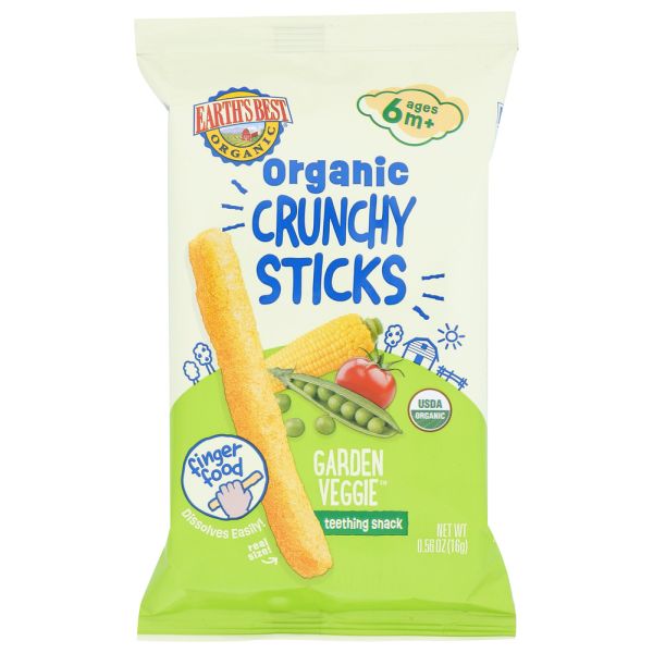 EARTHS BEST: Organic Crunchy Sticks Garden Veggie, 0.56 oz