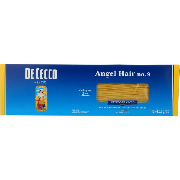 DE CECCO: Capellini #9 Angel Hair Pasta, 16 oz