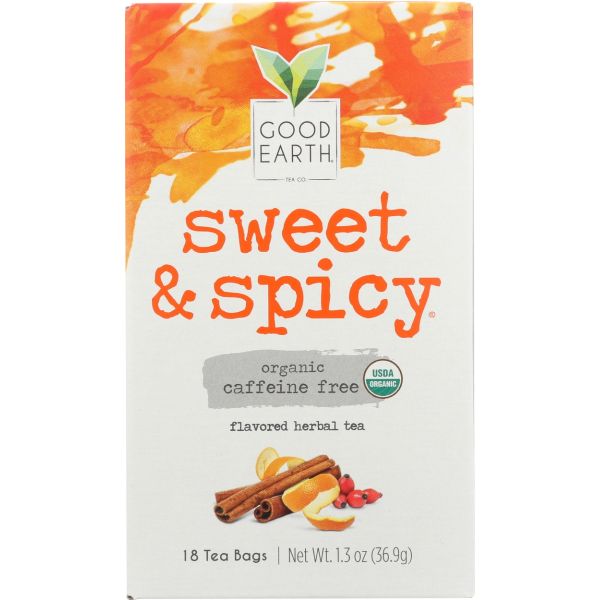 GOOD EARTH: Organic Herbal Tea Caffeine Free Sweet & Spicy, 18 bg