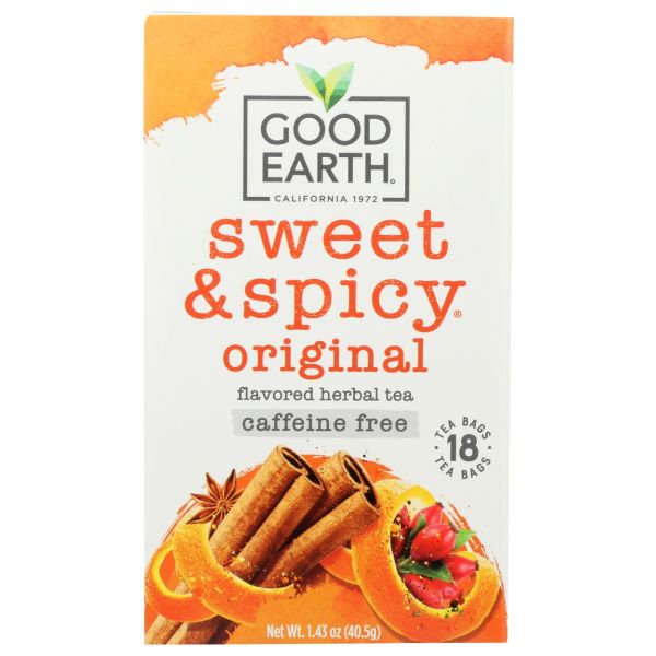 GOOD EARTH: Original Tea Caffeine Free Sweet & Spicy Blend, 18 bg