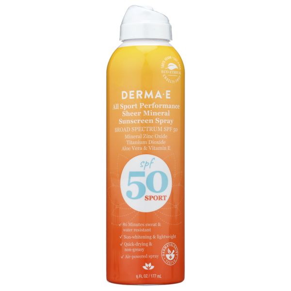 DERMA E: Sunscreen Allsport Spf50, 6 oz