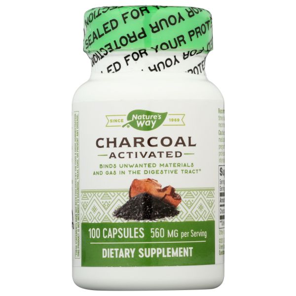 NATURE'S WAY: Charcoal Activated 280 Mg, 100 Capsules