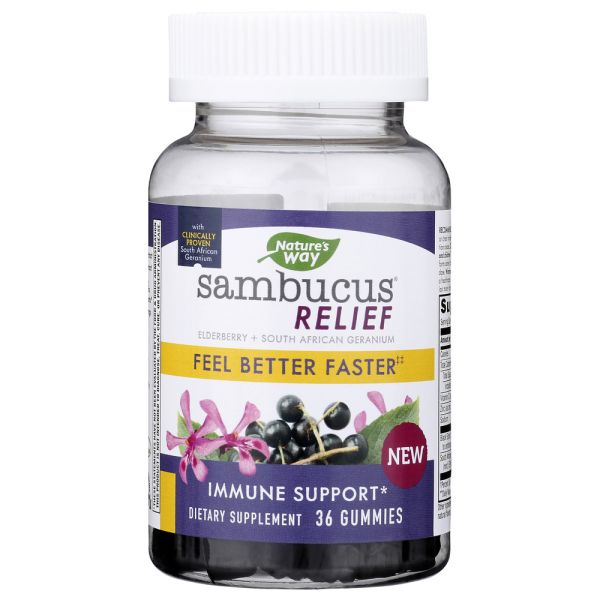 NATURE'S WAY: Sambucus Relief Gummy, 36 ea