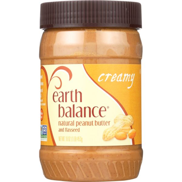 EARTH BALANCE: Natural Peanut Butter And Flaxseed Creamy, 16 Oz