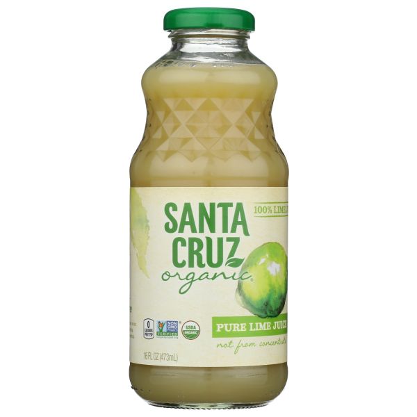 SANTA CRUZ: Organic Pure Lime Juice, 16 Oz