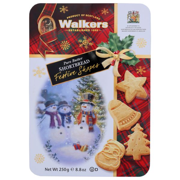 WALKERS: Festive Shape Shortbread Tin, 8.8 oz