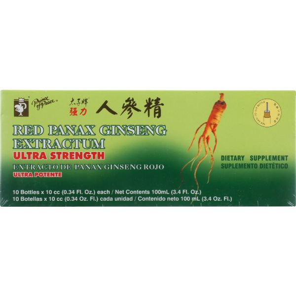 PRINCE OF PEACE: Red Panax Ginseng Extractum Ultra Strength, 10 Bottles