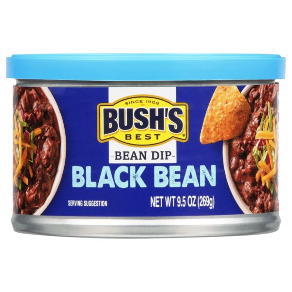 BUSHS BEST: Dip Bean Black Beans, 9.5 oz