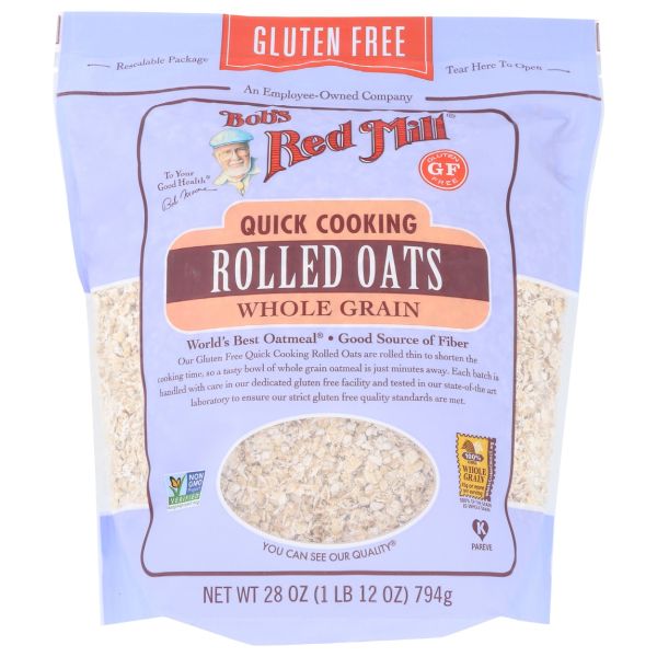 BOBS RED MILL: Oats Rolled Gluten Free, Quick Cook, 28 oz