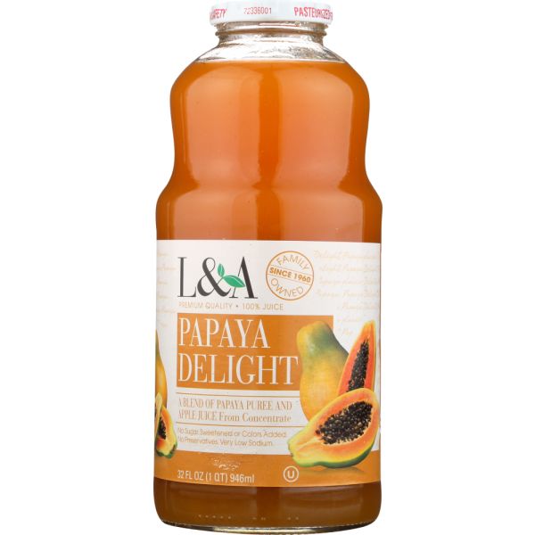 L & A JUICE: Papaya Delight, 32 oz