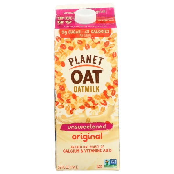 PLANET OAT: Oatmilk Unsweetened Original, 52 oz