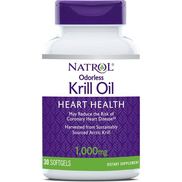 NATROL: Odorless Krill Oil 1000mg, 30 cp