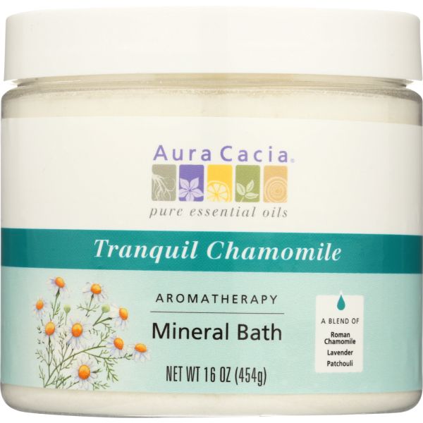 AURA CACIA: Aromatherapy Mineral Bath Tranquil Chamomile, 16 Oz