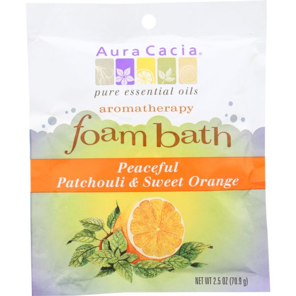 AURA CACIA: Peaceful Patchouli and Sweet Orange Foam Bath, 2.5 oz