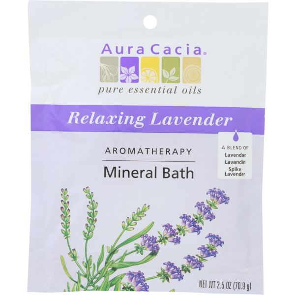 AURA CACIA: Aromatherapy Mineral Bath Relaxing Lavender, 2.5 oz