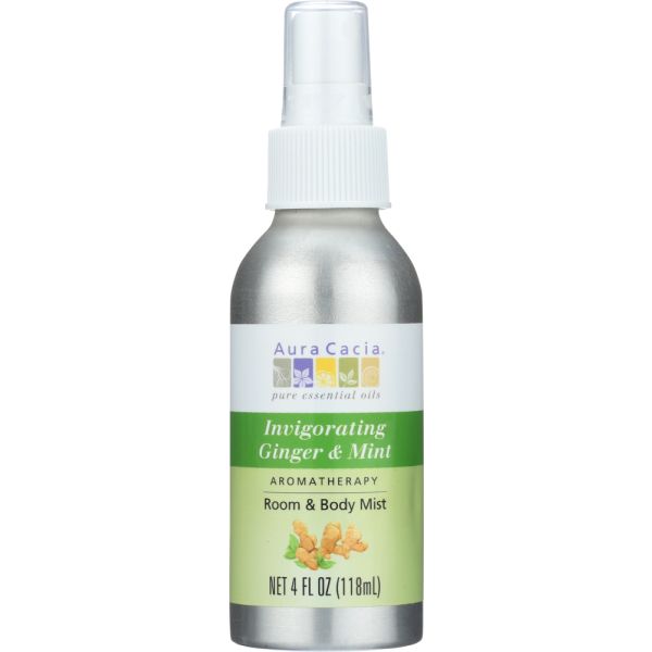 AURA CACIA: Room & Body Mist Invigorating Ginger & Mint, 4 oz