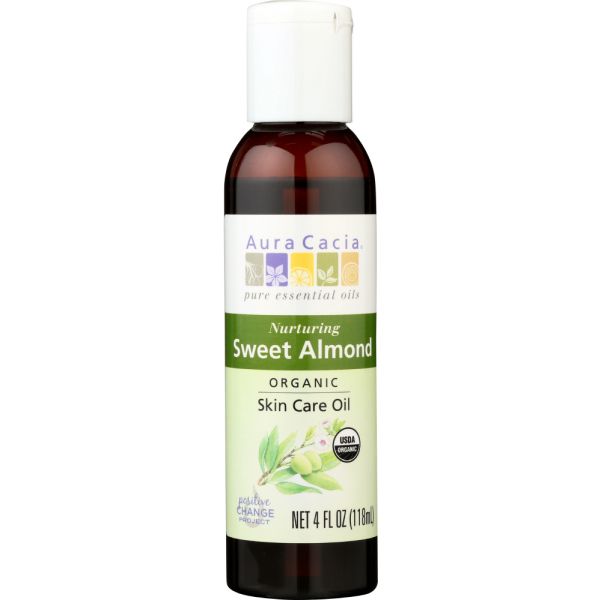 AURA CACIA: Organic Skin Care Oil Nuturing Sweet Almond, 4 oz