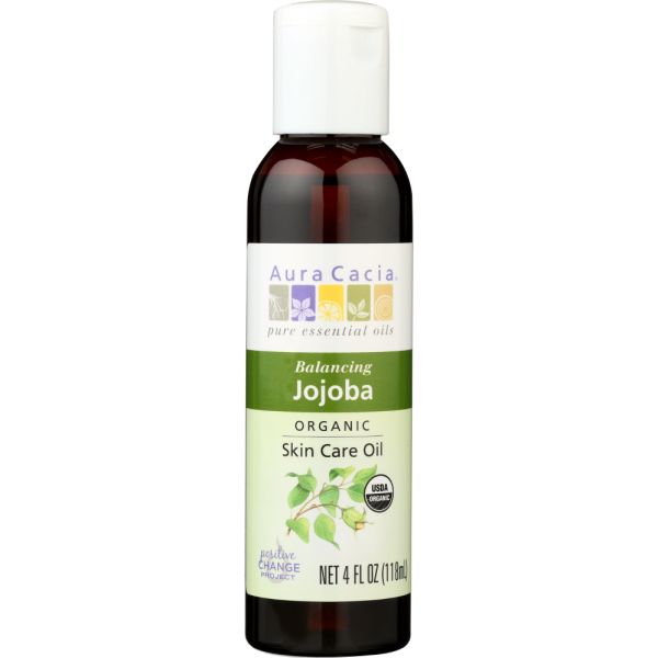 AURA CACIA: Organic Jojoba Skin Care Oil, 4 oz