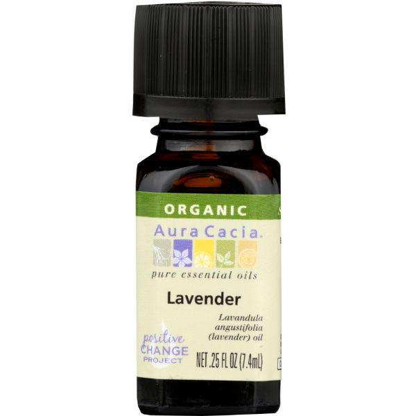 AURA CACIA: Organic Lavender Essential Oil, 0.25 oz