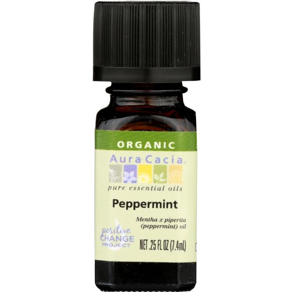 AURA CACIA: Organic Peppermint, 0.25 oz