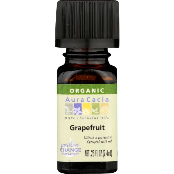 AURA CACIA: Organic Grapefruit Essential Oil, 0.25 oz