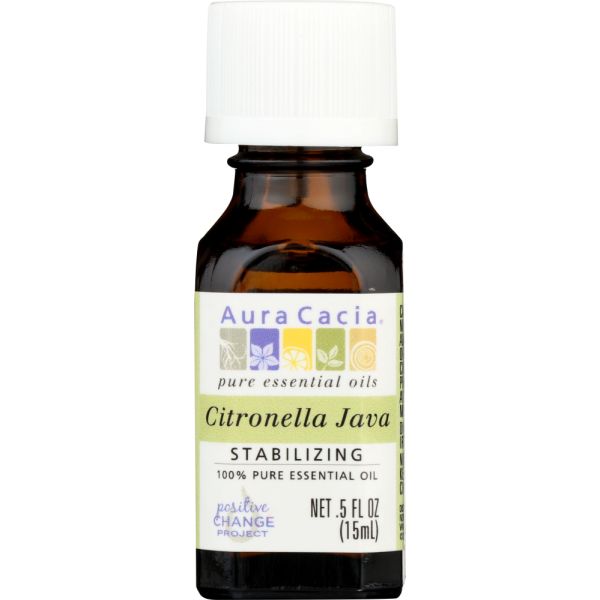 AURA CACIA: 100% Pure Essential Oil Citronella Java, 0.5 Oz